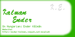 kalman ender business card