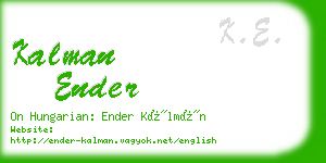 kalman ender business card